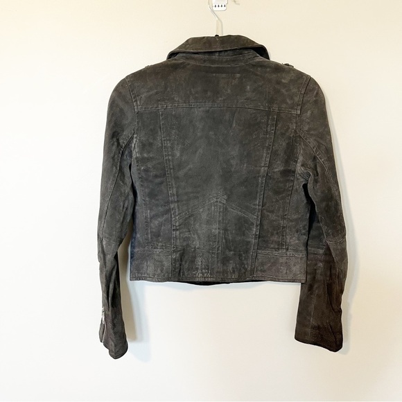 SL8 blank nyc gray suede leather moto jacket women’s xsmall - Picture 3 of 10